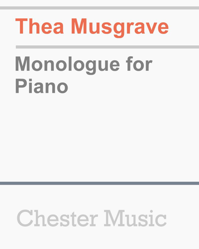Monologue for Piano — 西娅·马斯格雷夫