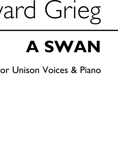 A Swan, op. 177 — Edvard Grieg