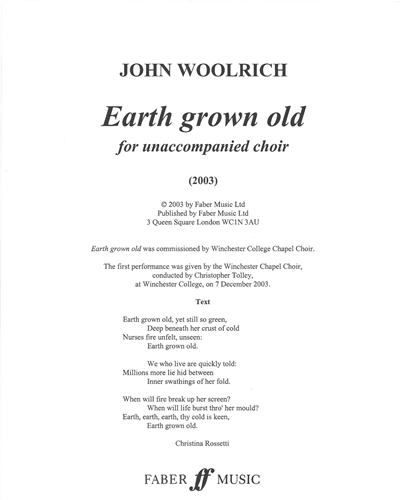 Earth grown old — John Woolrich