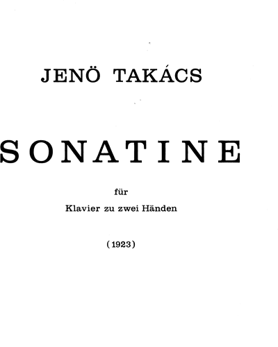 Sonatina, op. 2 — Jenő Takács