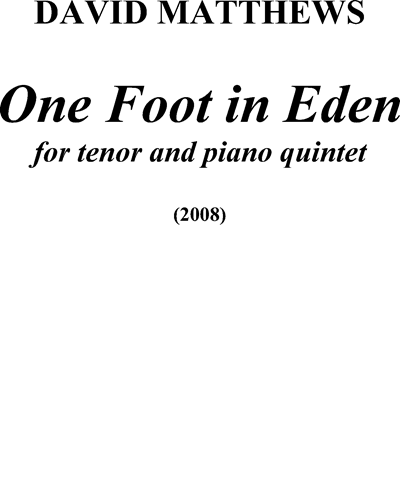 One Foot in Eden — David Matthews