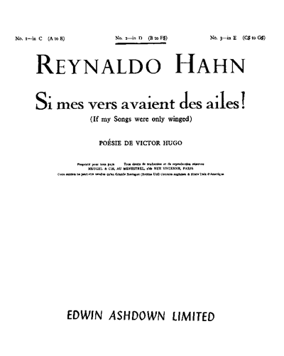 Si Mes Vers Avaient des Ailes! [Version 2 in D] — 雷纳尔多·哈恩
