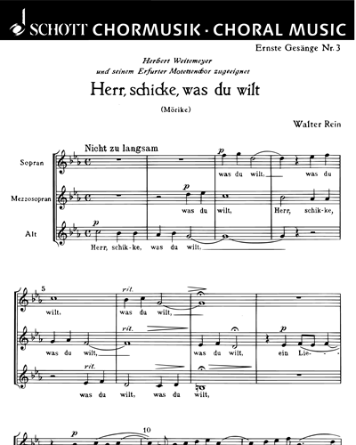 Drei ernste Gesänge — Walter Rein