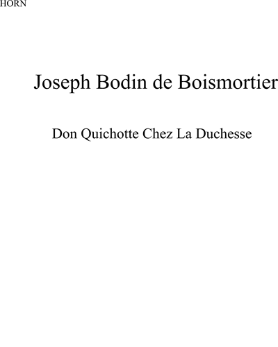 Don Quichotte Chez La Duchesse, op. 97 — Joseph Bodin de Boismortier