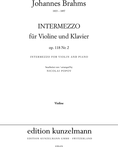 Intermezzo, op. 118 No. 2 — 勃拉姆斯