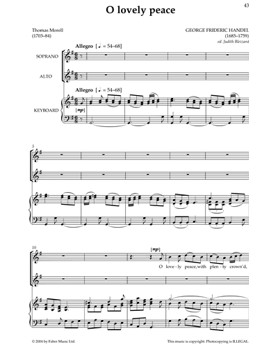 O Lovely Peace — George Frideric Handel