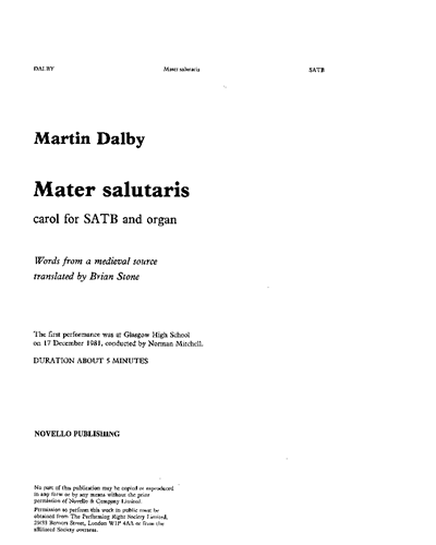 Mater Salutaris — Martin Dalby
