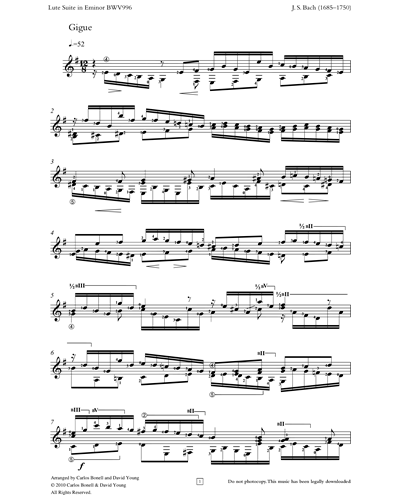 Gigue (from 'Lute Suite in E minor, BWV 996') — 巴赫
