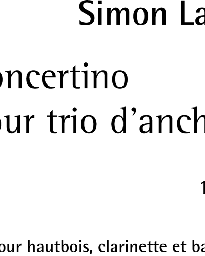 Concertino for Wind Trio — Simon Laks