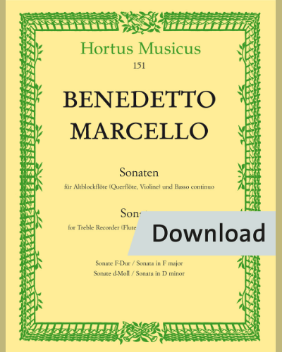 Sonatas for Treble Recorder (Flute, Violin) and Basso continuo — 马尔切洛