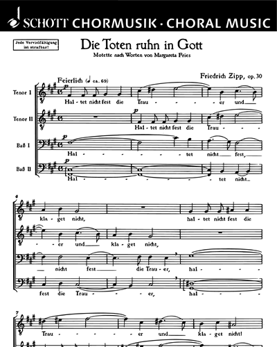Die Toten ruhn in Gott — Friedrich Zipp