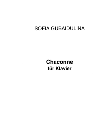 Chaconne — 古拜杜丽娜