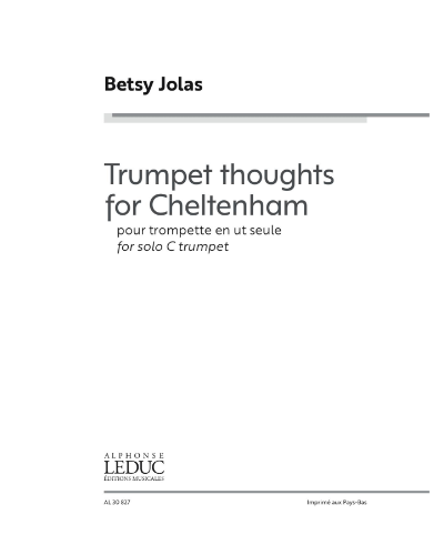 Trumpet Thoughts for Cheltenham — Betsy Jolas