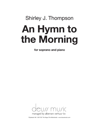 An Hymn to the Morning — Shirley J. Thompson
