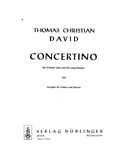 Concertino (1970) — Thomas Christian David