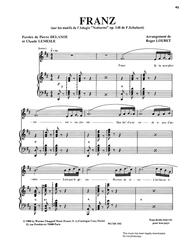 Franz (On Motifs from the Adagio 'Notturno', op. 148) — Franz Schubert