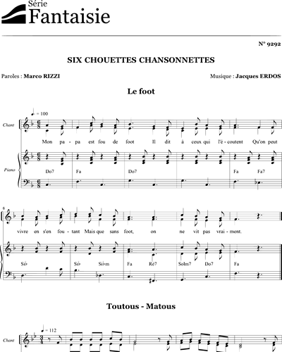 Six chouettes chansonnettes — Jacques Erdos