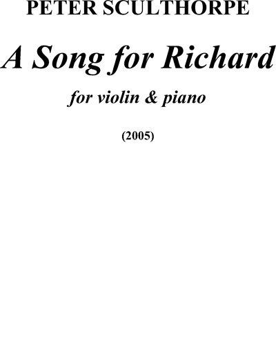 Song for Richard, A — 彼得·斯克尔索普