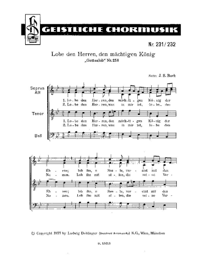 Choral Movements to Praise God — 巴赫