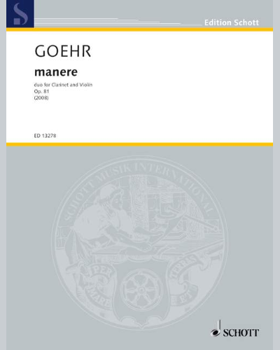 Manere, op. 81a — Alexander Goehr