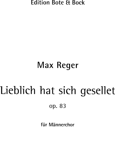 Männerchöre, op. 83/2 — Max Reger