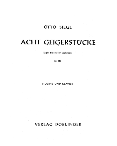 8 Violin Pieces, op. 148 — Otto Siegl