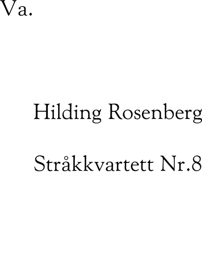 String Quartet No. 8 — Hilding Rosenberg
