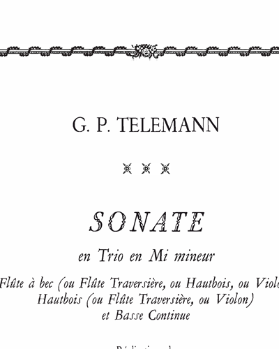 Sonata en Trio in E minor — 泰勒曼