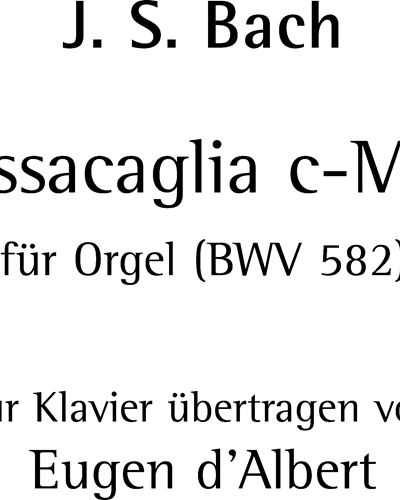 Passacaglia C minor BWV 582 — 巴赫