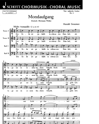 Vier indische Lieder, op. GeWV 56 — Harald Genzmer