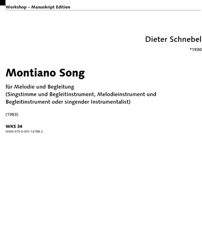 Montiano Song — Dieter Schnebel
