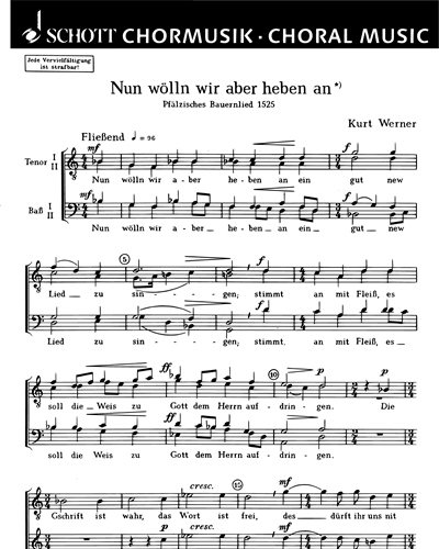 "Nun wölln wir aber heben an" — Kurt Werner
