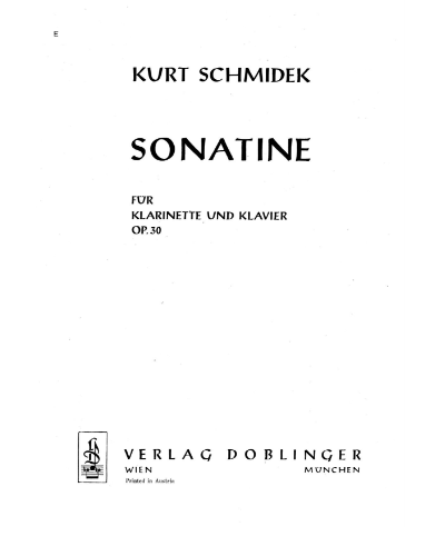 Sonatine, op. 30 — Kurt Schmidek