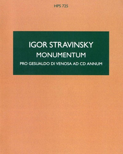 Monumentum — 斯特拉文斯基