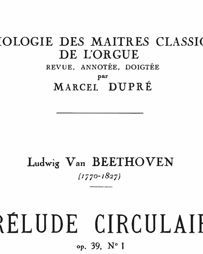 Prélude Circulaire, op. 39 No. 1 — 贝多芬