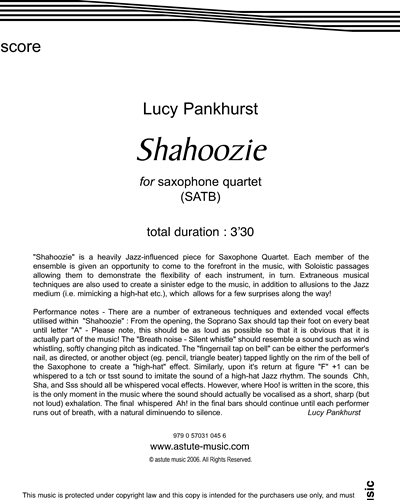 Shahoozie — Lucy Pankhurst