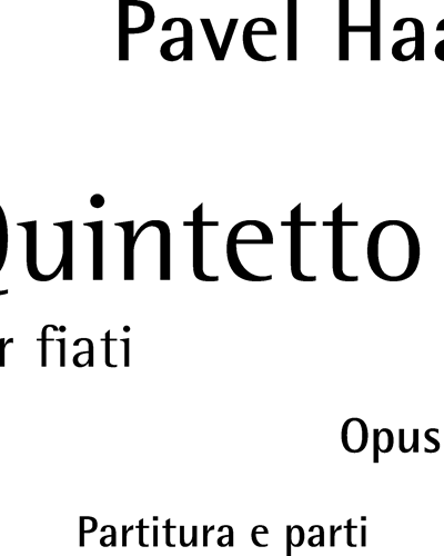 Wind Quintet, op. 10 — 帕维尔·哈斯