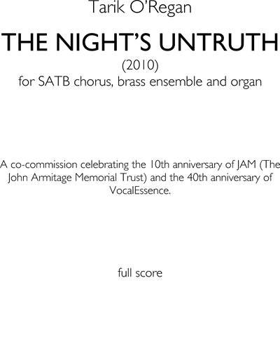 The Night's Untruth — Tarik O'Regan