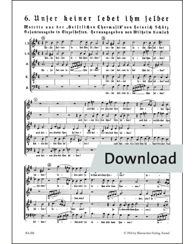 Unser keiner lebet ihm selber SWV 374 — 许茨