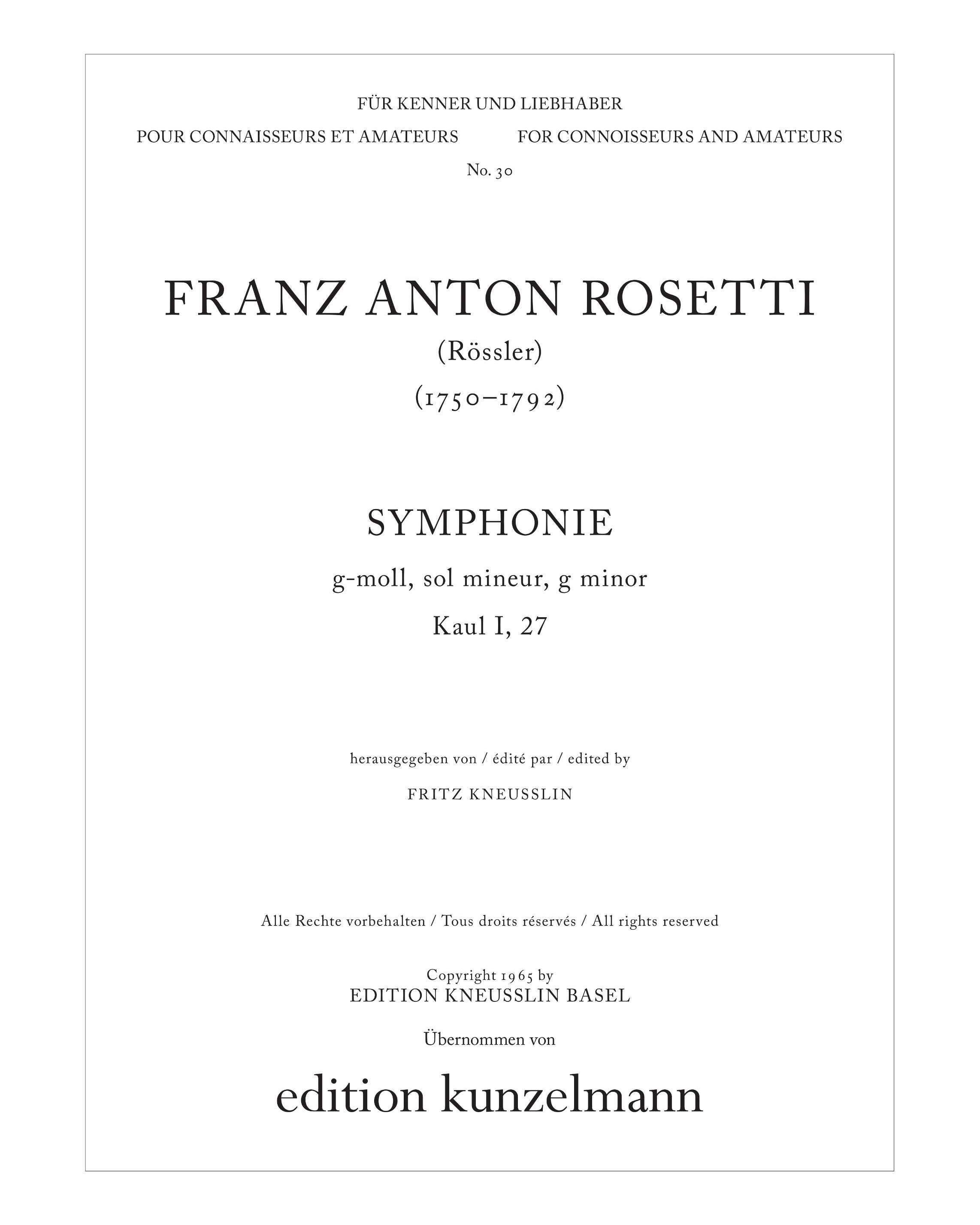 Symphony in G minor, op. A42 — Antonio Rosetti