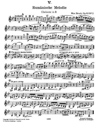 Eight Pieces, op. 83 (No. 5 in F minor) — 布鲁赫