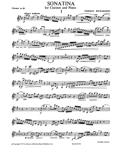 Sonatina for Clarinet and Piano — Norman Richardson