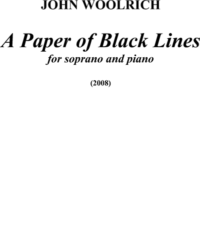Paper of Black Lines, A — John Woolrich