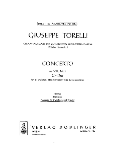 Concerto No. 1 for Two Violins, op. 8 — 托雷利