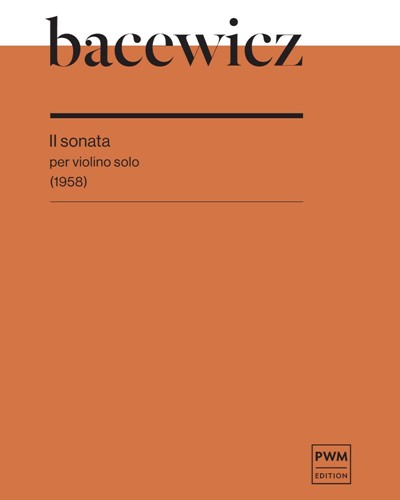 Sonata No. 2 for Solo Violin — 巴切维奇