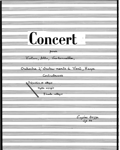 Concert, for Violin, Viola and Cello — 欧仁·博扎
