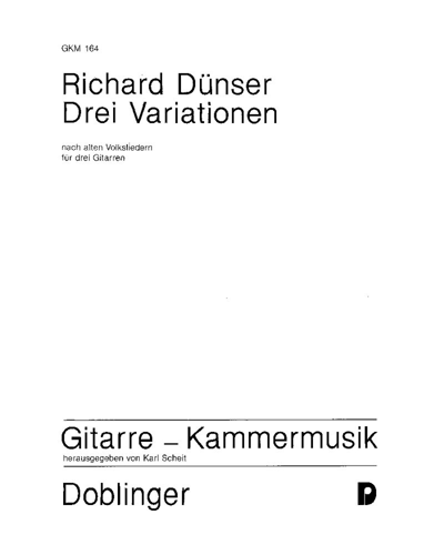 Three Variations on Old Folk Songs — Richard Dünser