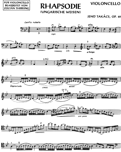 Rhapsody 'Hungarian Wise Men', op. 49 — Jenő Takács