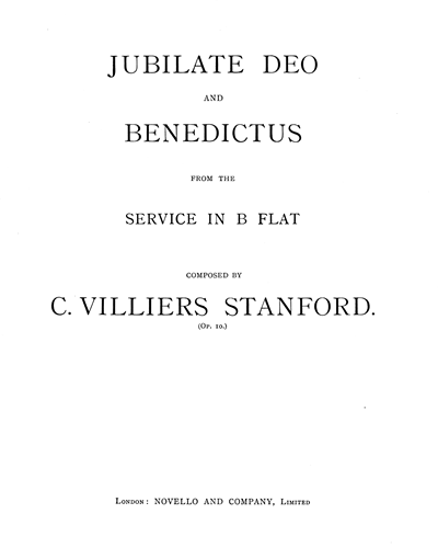 Jubilate Deo and Benedictus — 斯坦福