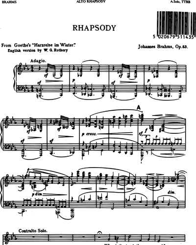 Alto Rhapsody, op. 53 — 勃拉姆斯